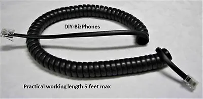PowerTouch Dark Gray Handset Cord PT390 PT480i Phone Receiver Curly Aastra 9Ft • $6.29