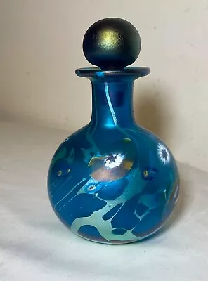 Vintage Carl Radke Blown Studio Art Glass Millifiore Iridescent Perfume Bottle • $229.49