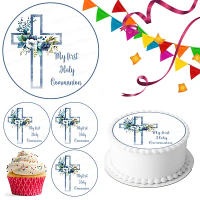 Communion Holy Church Cake Topper Party Decoration Edible Celebration Cupcake • £5.49