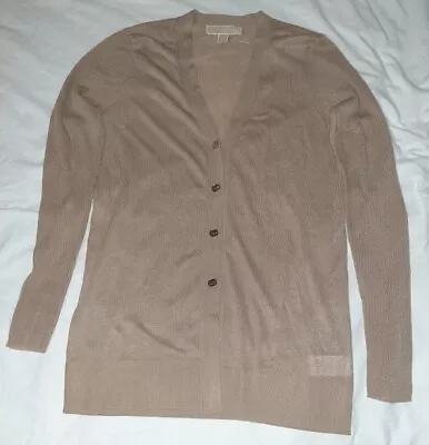 New - MICHAEL Michael Kors Womens V-Neck Button Cardigan Sweater Khaki Sz XS • $39.98
