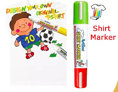 Fabric Marker Pens  Artline T-Shirt Permanent For Clothing Etc. Assorted Colours • £2.99