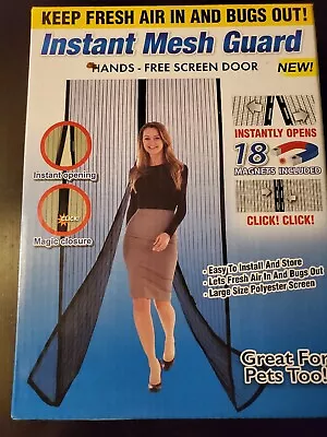 Instant Mesh Guard Hands-Free Screen Door (2) 83 X19.5  Mesh Panels W/ Magnets • $12