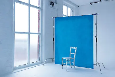 Medium Blue Canvas Photo Backdrop Unique Hand Painted Background. BL011122 • £189