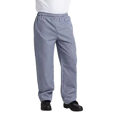 Whites Chefs Apparel Men's Vegas Trousers Small Blue And White Check Pants • £28.27