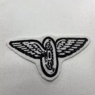 Cheaply Made Printed Felt WHEEL & WINGS Motorcycle Biker Patch T071 • $4.95