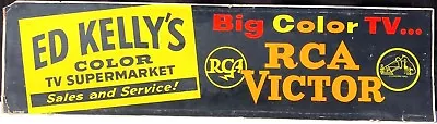 Original Mid-Century RCA Victor Big Color TV Cardboard Advertisement From 1950's • $125