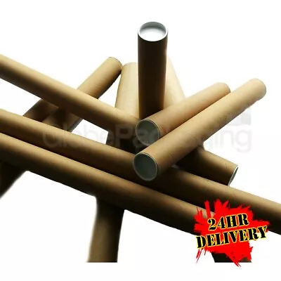 5 X A1 POSTAL TUBES ROLLS 630mm X 45mm (25 ) + END CAPS • £8.35