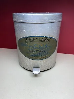 Rare Advertising Dairyland Sanitary Milk Filter Dispenser Farm Dairy Thorp WI • $50