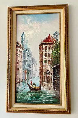 Vintage Caroline Burnett  Impressionist Oil Painting  VeniceItaly Signed Frame • $200