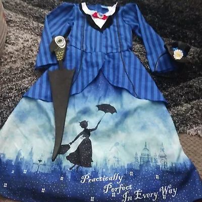 Mary Poppins Fancy Dress Costume Age 7-8 Years Tu • £8.99