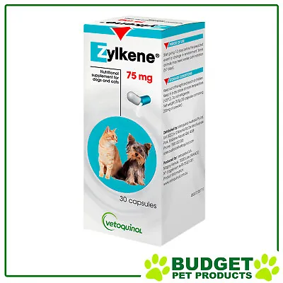 Zylkene Nutritional Supplement For Dogs And Cats 75mg X 30 Capsules • $40.96