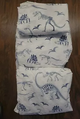 Pottery Barn Kids Glow-In-The-Dark Dino Bones Queen 3pc Sheet Set 1 Pillowcase • $65