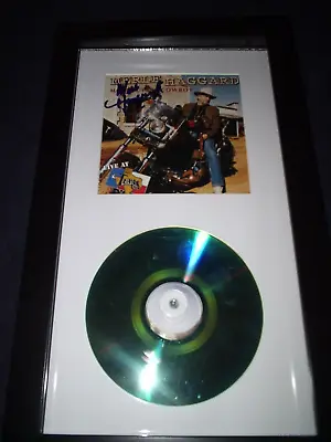 Merle Haggard Signed Cd Display Titled  Motorcycle Cowboy  Live At Billy Bobs • $199.99