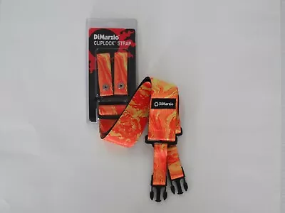 $29.99 • Buy Dimarzio Steve Vai Orange Universe Short Cliplock Guitar Strap 2   Wide Dd2245s