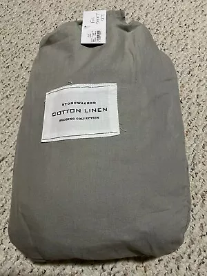 RESTORATION HARDWARE STONEWASHED COTTON LINEN FULL SHEET SET Fog Gray NWT • $179.99