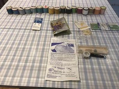 17 Sylco Etc Reels Of Cotton + 60’s Instant Tailor Marker + Extras • £10