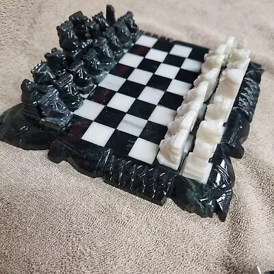 Marble Chess Set Incan Mayan 7.5 X 7.5 Small Mini • $29.95