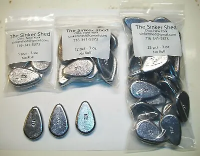 3 Oz No Roll Slip Sinkers  - Quantity Of 5/12/25/50/100/250 - FREE SHIPPING • $18.99