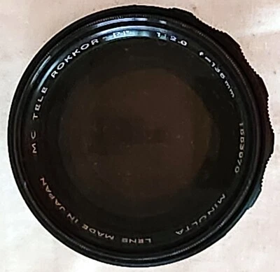 $10 • Buy MINOLTA 135 MM LENS W/ CASE - ROKKOR PF - 1:2.8 - SOLIGOR # 55 FILTER