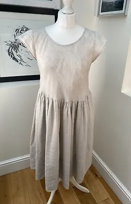 Cabbages And Roses Dress 100% Linen Size 12 Beautiful Classic Style. • $126.33