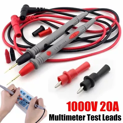 Multimeter Test Leads For Fluke Meter Electrical Alligator Clip Probes 1000V 20A • $5.99