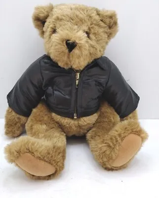 Vermont Teddy Bear Biker Motorcycle Faux Leather Jacket  Fully Moveable Limbs. • $23.20