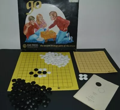 Vintage Ishi Press Go Game Roll Up & Learner Board Black/White Stones Rule Book • $22.99