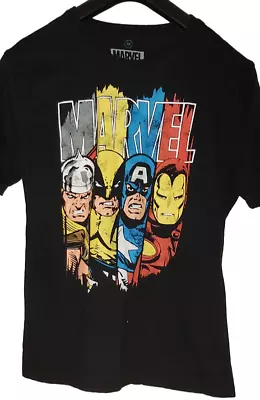 £9.45 • Buy Marvel Mens  T Shirt Medium Black Graphic Comic Book Graphic Print Cotton  Top