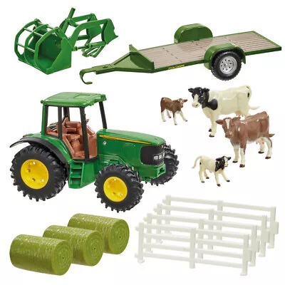 John Deere Farm In A Box Playset W/20 Cm Green Tractor Yards & Animals 3Y+ • $54