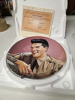 Elvis Presley Delphi Collector Plate COMMEMORATING THE KING PRIVATE PRESLEY #4 • $15