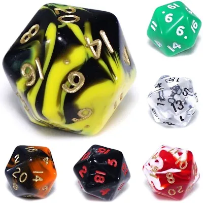 D20 Poly Dice (Select Colour) / 20 Sided RPG Dungeons And Dragons DND DM D&D • £2.79