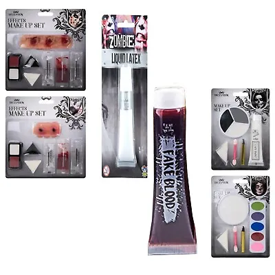 Halloween Liquid Latex 29.5ml & Fake Wound Zombie/Vampire Costume MakeUp Kit Set • £3.09