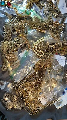 6+ Lbs. POUNDS Unsearched Huge Lot Jewelry Vtg-Now Junk Art Craft Treasure Hunt • $65