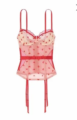 Victoria’s Secret VERY SEXY Cherry Hearts Merry Widow  36D • $62