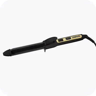 Cosmopolitan Hair Curler Curling Wand/Tongs For Long & Short Hair Black & Gold • £26.89