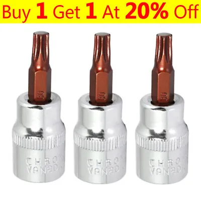 3PCS 3/8 Inch Drive Torx T30 Bit Socket S2 Steel 48mm Length Tools Assembly UK • £4.59