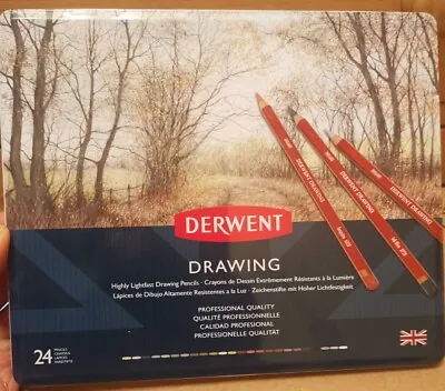 £41 • Buy Derwent Professional Drawing Pencils 24 Colour Tin Set