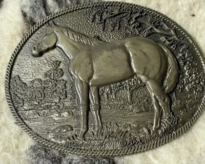 Horse Belt Buckle 70s Vintage Cowboy Rodeo Country Western Award Design Brass • $24.97