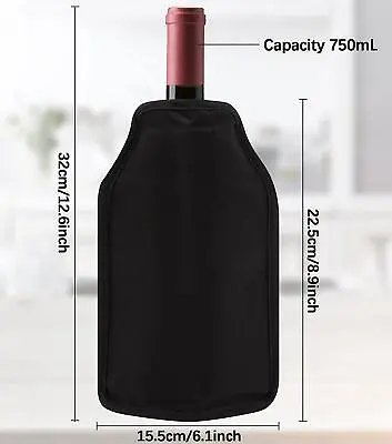 Wine Bottle Cooler Sleeve Slip On Cooling Sleeve Chiller Gel Pad No Ice Needed  • £5.95