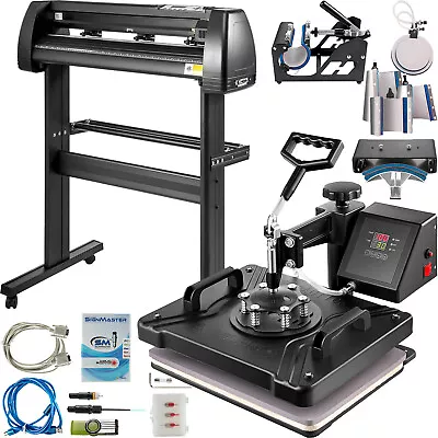 VEVOR 8 In 1 Heat Press 12 X15  Transfer Machine 28  Vinyl Cutter Cutting DIY • $499.99