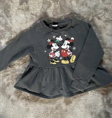 Mickey And Minnie Christmas Disney Jumper Age 6-7 • £8