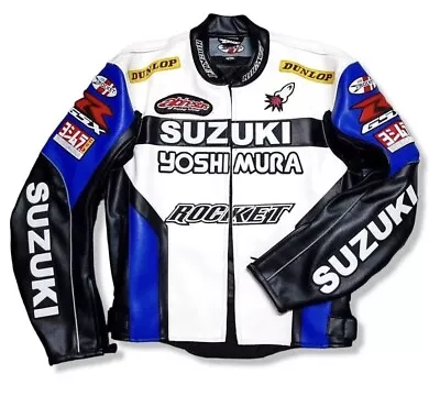 Suzuki Motorcycles Racing Motor Bike Riding Moto GP Faux Leather Jacket • $80