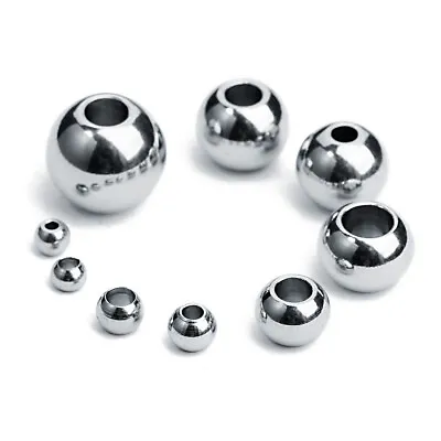 50pcs/lot 3mm 4mm 6mm 8mm 10mm Silver Stainless Steel Round Metal Spacer Beads • $9.50