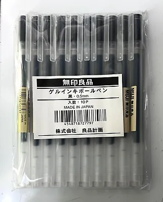 Muji Pen Black Color .5mm Pack Of 10 Pieces New Imported USA SELLER • $15