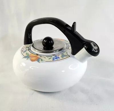 MIKASA Garden Harvest 2.5qt Whistling Tea Kettle Pot ~Stovetop Enamelware AZ007 • $24.89