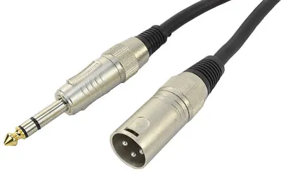XLR Male To Stereo 1/4  Jack Mic Lead Or Patch Cable Various Lengths • £5.45