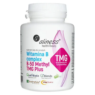 Aliness Vitamin B Complex B-50 Methyl Plus TMG 100 Capsules • £15.49