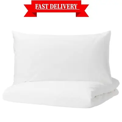 Ikea Dvala King Size Duvet Cover 2 X Pillow Case 240 X 220cm White Brand New • £49.49