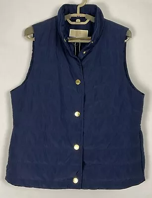 Michael Kors NWT Womens Quilted Puffer Vest Jacket Medium M Navy Poly New • $39.95