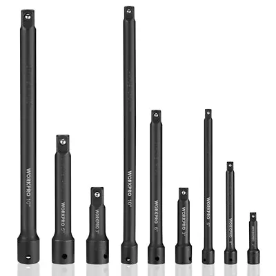 WORKPRO 9 PC Impact Driver Extension Bar Set 1/4 3/8 &1/2 Drive Socket Extension • $27.99